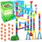 Marble Genius Marble Run Maze Track - 85 pcs, Board Games for Kids aged 4-12, Easter Toys for Adults, Teens and Toddlers, (67 Translucent Marbulous Pieces + 18 Glass-Marble Set), Explorer Set